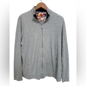 Robert Graham Alan Full Zip Jacket Pockets Gray Size Large